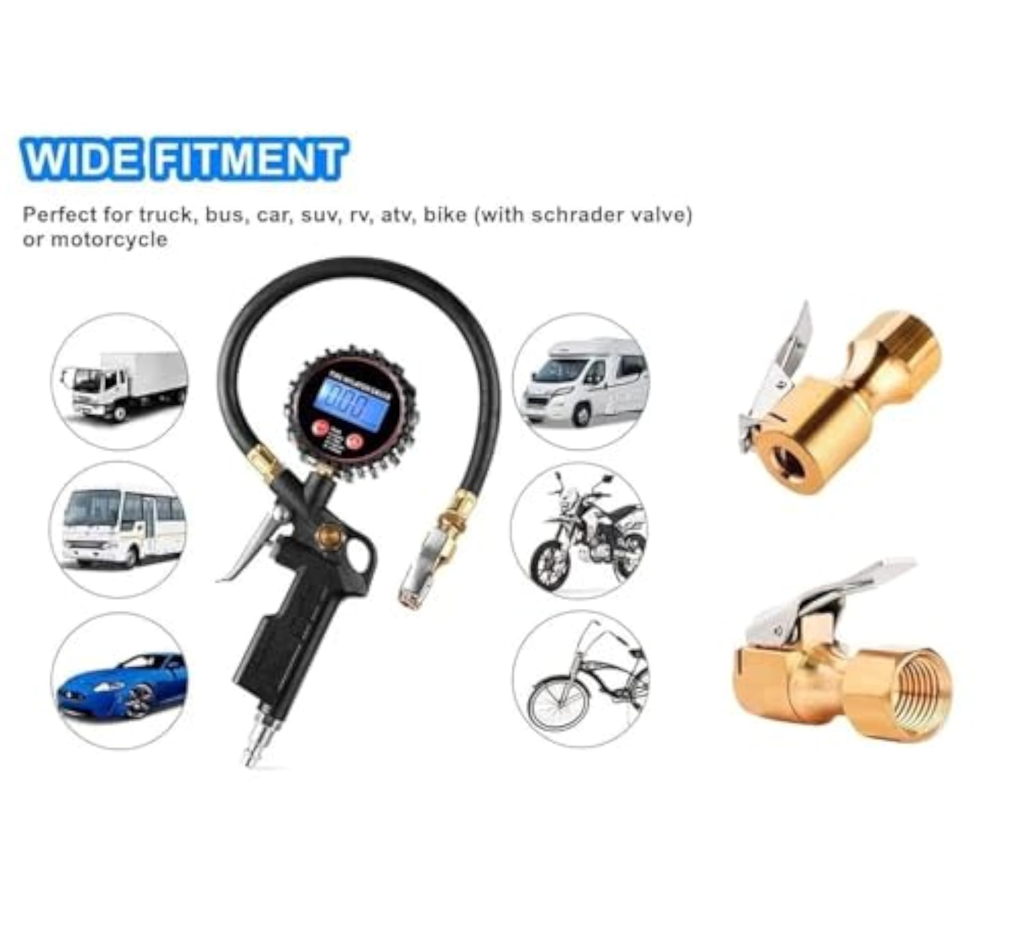 Brass Locking Tire Inflator Nozzle Adapter, Pack of 1